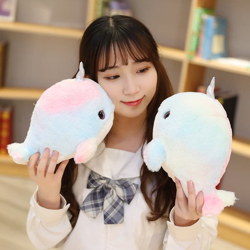 Plumpy Angel the Colorful Narwhale Plushie - Plumpy Plushies